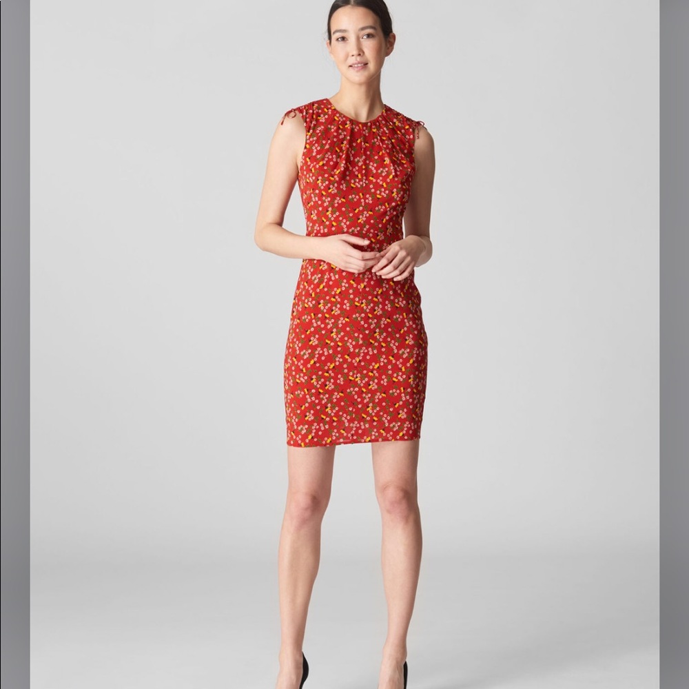 WHISTLES • London Peony Print Silk Bodycon